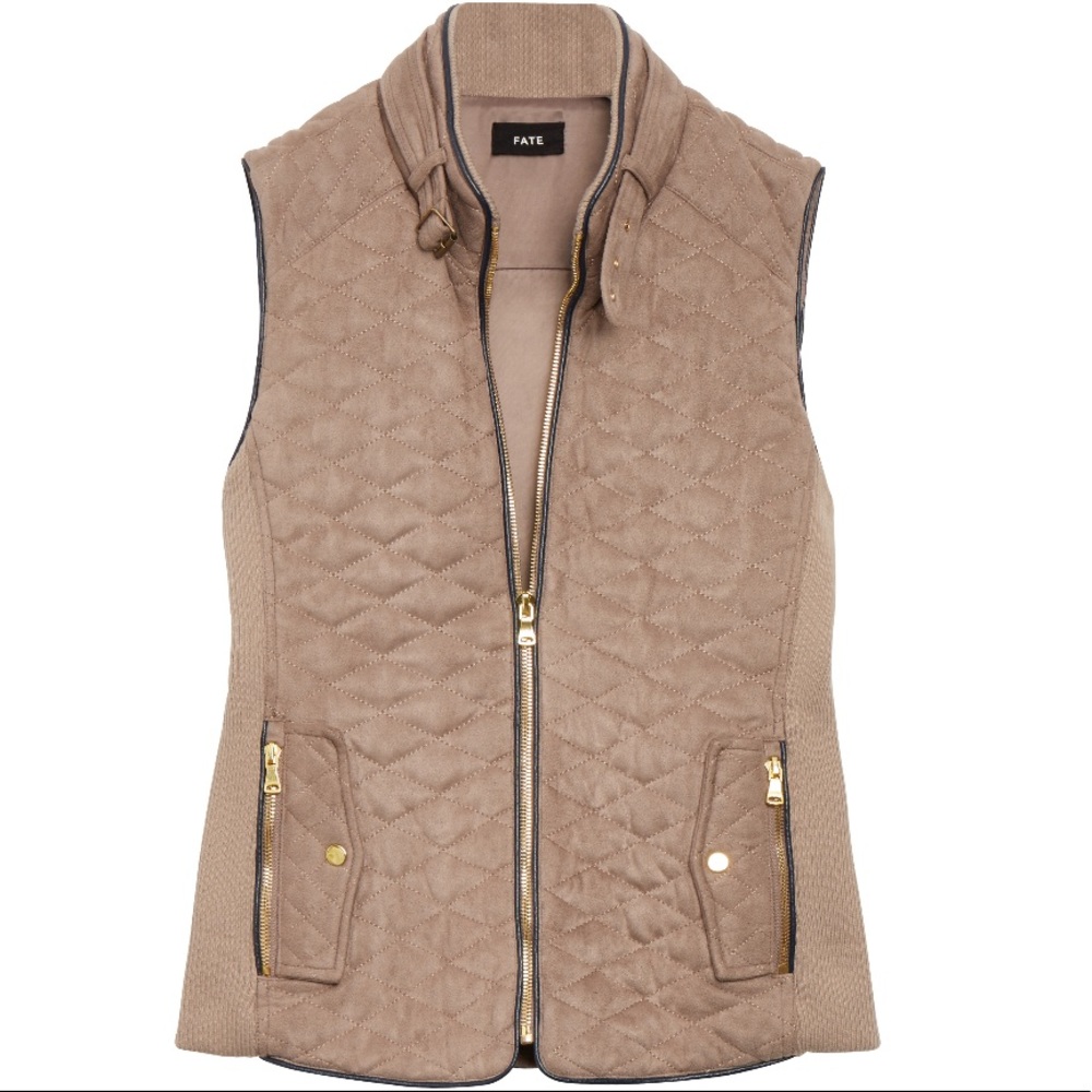 Rowan Faux Suede Quilted Vest